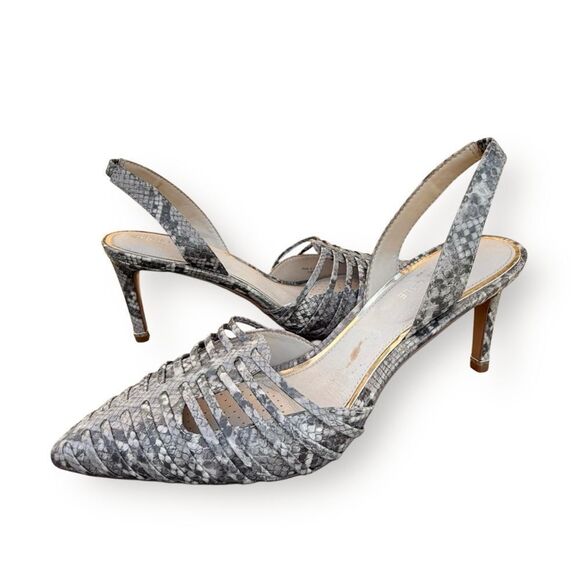 Kenneth Cole New York Riley Slingback Pump in Light Grey Faux Leather size 9.5 - Picture 2 of 14